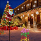 🎁 🎅✨ Lampă solară cu tijă de împământare și formă de Moș Crăciun