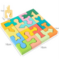 Puzzle de potrivire a formelor geometrice din lemn pentru copii mici
