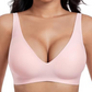 💕Sutien fără balene, fără cusături, cu decolteu adânc în V și efect push-up