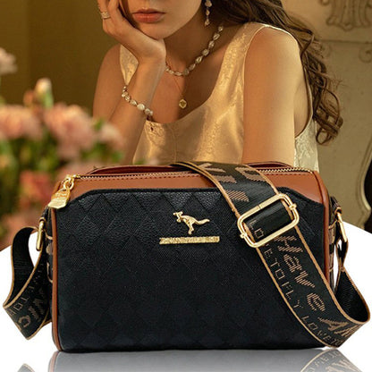 💥🔥Ofertă limitată: 50% reducere！！✨ Geantă de umăr elegantă cu model în romburi .