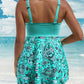⏳ 👙Costum de baie tankini separabil cu top cu bretele la gât și pantaloni scurți, modelator