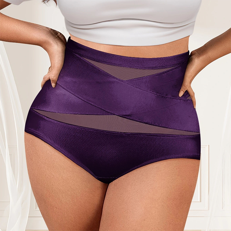 🌸 Last day – Buy 2, get 1 free ✨ Plus-size high-waisted panties with crisscross tummy control