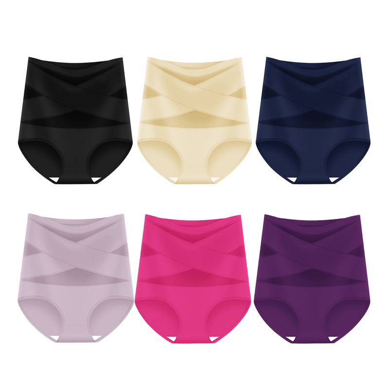 🌸 Last day – Buy 2, get 1 free ✨ Plus-size high-waisted panties with crisscross tummy control