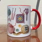 💖Ceașcă de cafea ceramică cu tematică de croșetat și tricotat