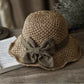 🏖️👒  Pălărie Elegantă din Paie Țesută cu Fundiță – Respirabilă, Ușoară și Perfectă pentru Vară