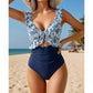 👙Partenerul ideal pentru vară și plajă😻 Costum de baie întreg pentru femei, cu volane și decolteu în V 🏖️
