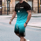 😎Set de tricou și pantaloni scurți pentru bărbați, cu efect de degrade