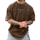 ✝️ Tricou vintage pentru bărbați cu imprimeu în formă de cruce și litere – material moale, croială lejeră, stil streetwear 🆒