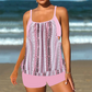 🎉❤️Costum de baie tip tankini pentru femei, format din două piese: bluză tip blouson și pantaloni scurți