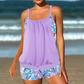 🎉❤️Costum de baie tip tankini pentru femei, format din două piese: bluză tip blouson și pantaloni scurți