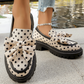 🎀👞Elegant și jucăuș, pași îndrăzneți ✨Mocasini cu platformă și fundă cu buline pentru femei