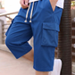 📢📢50% REDUCERE !! ⏰Pantaloni scurți cargo casual pentru bărbați, tip capri, cu șnur la talie