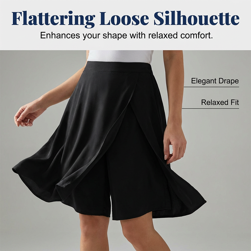 Limited-Time⌛🌿 Flattering Asymmetrical Skort with Essential Pockets – Skirt Elegance Meets Shorts Practicality-11
