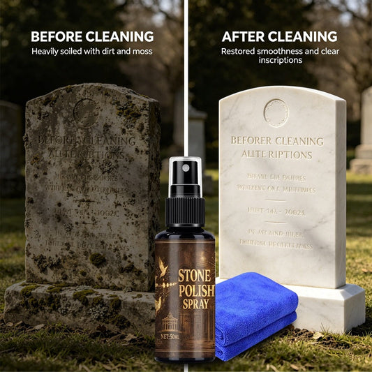 ✨cu prosop de șters inclus✨Un spray special conceput pentru curățarea pietrelor funerare, care nu deteriorează piatra.