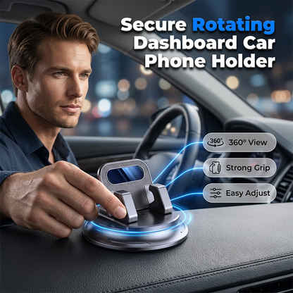 🚗✨ Suport Auto Rotativ pentru Bord – Prindere Anti-Alunecare, Reglabil 360° și Conducere în Siguranță! 🛡️📱