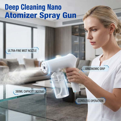 🦠Atomizor nano fără fir – Dezinfectare fără atingere și lumină albastră 🧴💙