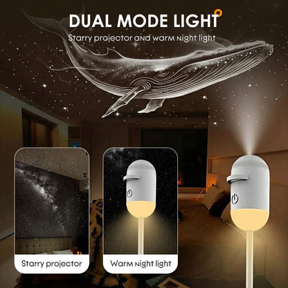 🌌 Proiector de Cer Instelat și Lampă de Veghe 2-în-1 – Moduri Duale de Iluminare, Atmosferă Magică pentru Dormitor