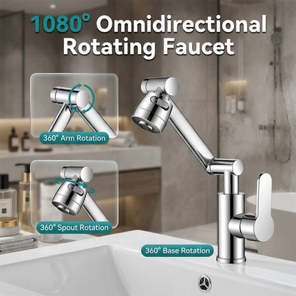 ⏳🔥REDUCERE DE 50% ！! 🚰Robinet cu braț mecanic rotativ 1080° – flexibil, modern și ideal pentru orice chiuvetă