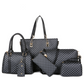 👜 Set Geantă de Damă 6-în-1 – Geantă + Geantă Cilindrică + Curea + Poșetă + Portofel + Husă Chei