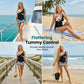 👙 Set Tankini cu Talie Înaltă și Imprimeu Tropical – Confortabil, Stilat și Perfect pentru Plajă și Vacanțe