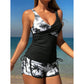 👙 Set Tankini cu Talie Înaltă și Imprimeu Tropical – Confortabil, Stilat și Perfect pentru Plajă și Vacanțe