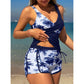 👙 Set Tankini cu Talie Înaltă și Imprimeu Tropical – Confortabil, Stilat și Perfect pentru Plajă și Vacanțe