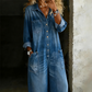🔥 Women's Casual Long Sleeve Denim Jumpsuit