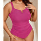 👙Costum de baie întreg pentru mărimi mari, cu efect de modelare a taliei