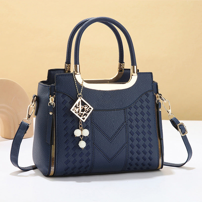 🥳New Arrival 40% OFF👜Women's V-Stitched Satchel – Gold Hardware, Multi-Compartment, Top-Handle 🌸
