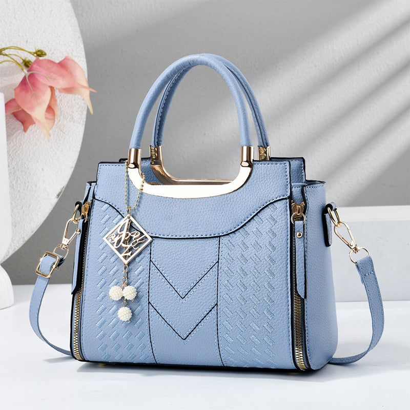 🥳New Arrival 40% OFF👜Women's V-Stitched Satchel – Gold Hardware, Multi-Compartment, Top-Handle 🌸