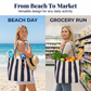 🌸 50% OFF NOW! 🌸Classic Vertical Stripe Beach & Shopping Tote