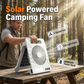 Ventilator solar de exterior, cu funcție de iluminare — se poate încărca cu ajutorul unui panou solar sau prin USB