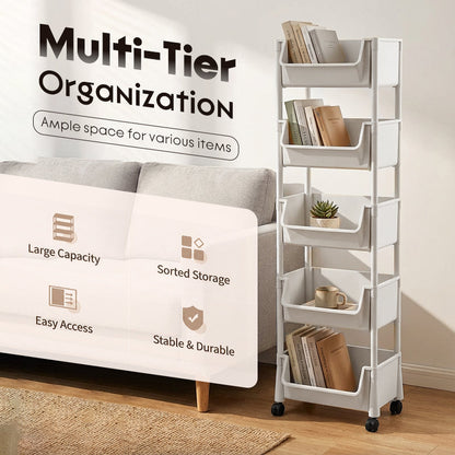 🏠Dulap cu rafturi mobile pe mai multe niveluri – pentru o organizare mai ușoară