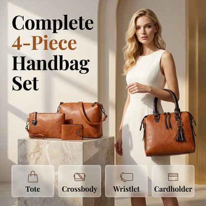 👜Set de 4 genți de mână din piele PU pentru femei