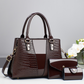 👜 Reducere de 40%!！Set de 3 piese de genți de mână pentru femei cu model de crocodil – textură luxoasă