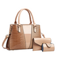 👜 Reducere de 40%!！Set de 3 piese de genți de mână pentru femei cu model de crocodil – textură luxoasă