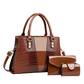 👜 Reducere de 40%!！Set de 3 piese de genți de mână pentru femei cu model de crocodil – textură luxoasă