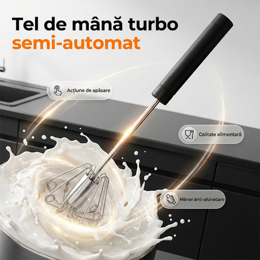 🔥Reducere de 50%!! 🥚 Bătător Oua Manual Inox: Semiautomat, Eficient!