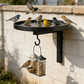 Cadă metalică pentru păsări, montată pe perete – finisaj bronz antic 🐦🛁🧱🏡