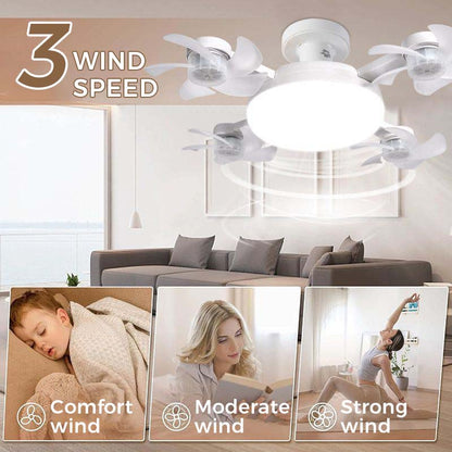 🌀50% REDUCERE ACUM! 💡 Ventilator cu soclu E27 – Ventilator LED silențios 2-în-1 cu telecomandă – Răcoare și lumină într-un singur produs 🏠