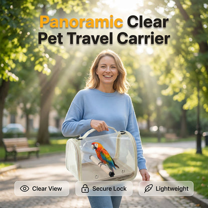 Geantă portabilă transparentă pentru transportul păsărilor