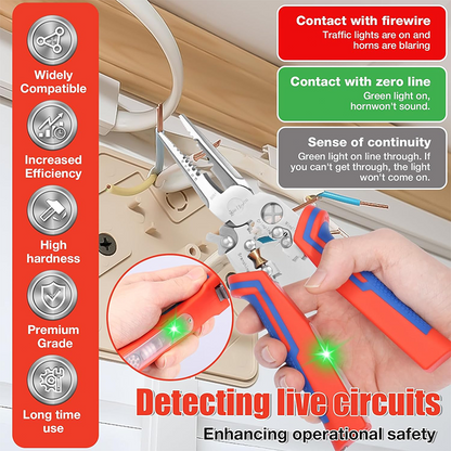 8-în-1 Decapator de Cabluri pentru Electricieni cu Tester de Tensiune