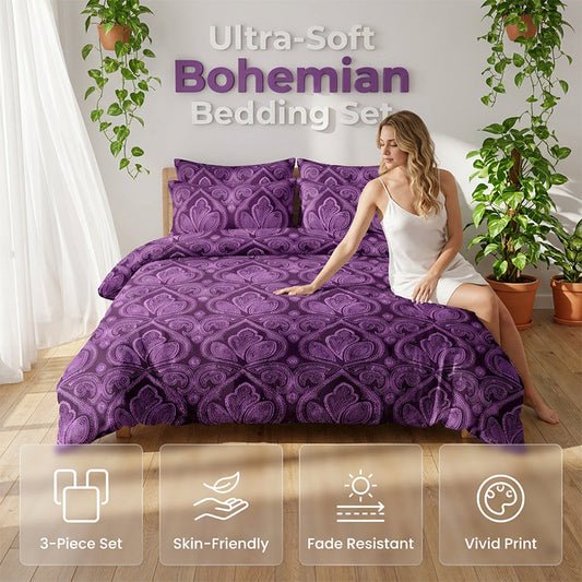 🛏️ 50% REDUCERE ACUM! ⏰ Set de husă de plapumă confortabil și respirabil – microfibră moale și design elegant – perfect pentru confort pe tot parcursul anului✨🌙