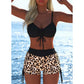 Set de bikini pentru femei cu șnur și pantaloni scurți tip „boy shorts”