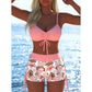 Set de bikini pentru femei cu șnur și pantaloni scurți tip „boy shorts”