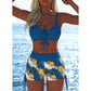 Set de bikini pentru femei cu șnur și pantaloni scurți tip „boy shorts”