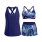🔥Reducere specială 2026: 50% reducere✨Set de costum de baie pentru femei, format din 3 piese: tankini cu pantaloni scurți