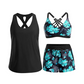 🔥Reducere specială 2026: 50% reducere✨Set de costum de baie pentru femei, format din 3 piese: tankini cu pantaloni scurți