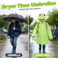🐸 50% REDUCERE! Poncho de ploaie pentru copii în formă de broască ☔ – Impermeabil, ușor și ușor de transportat în rucsac