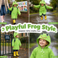 🐸 50% REDUCERE! Poncho de ploaie pentru copii în formă de broască ☔ – Impermeabil, ușor și ușor de transportat în rucsac